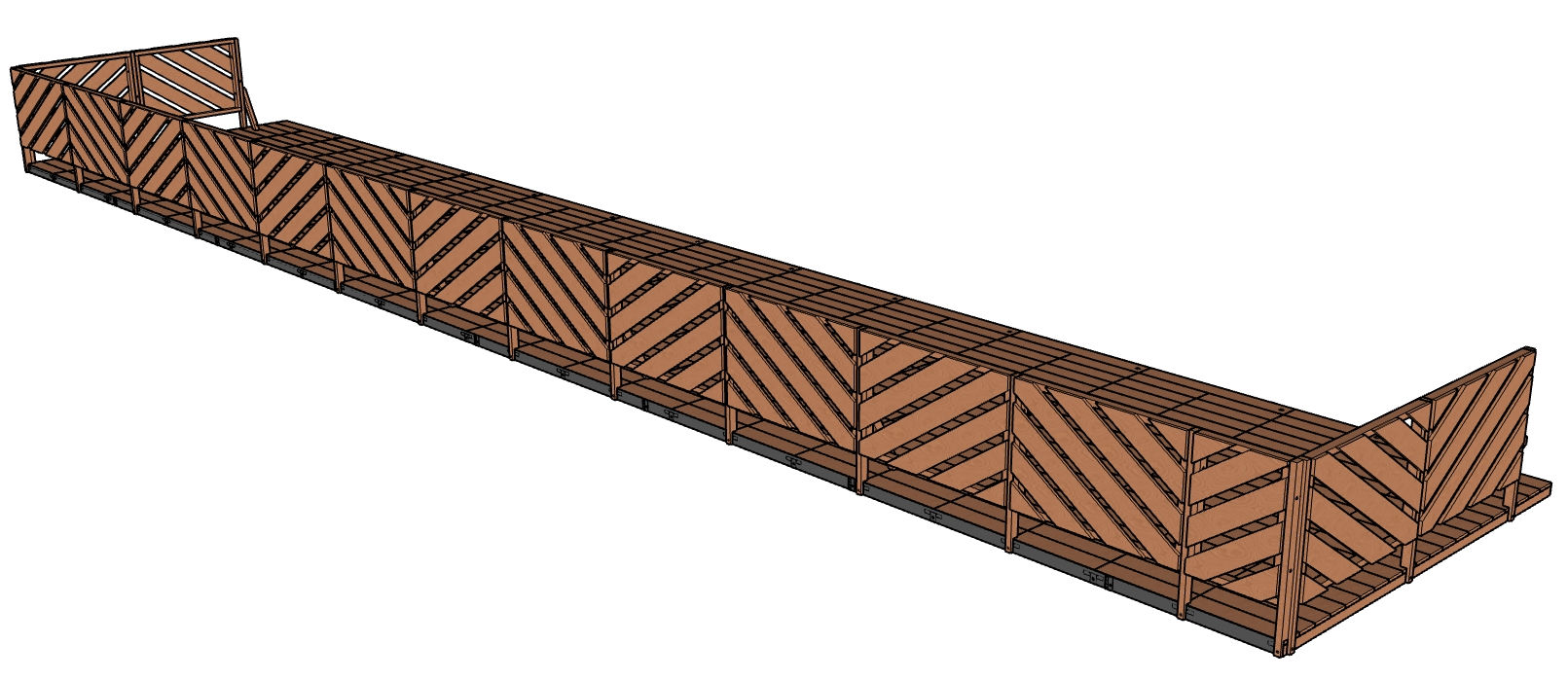 Terrasse Éphémère en Kit 3 m de large x 15 m de long