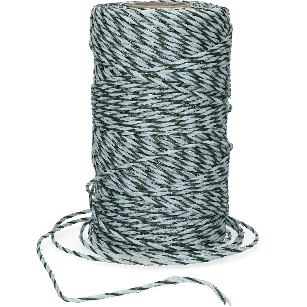 Rouleau de ficelle noire et blanche avec une extrémité étirée, Longes en HEXA(19mm).