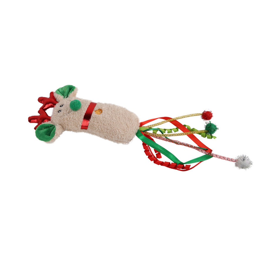 Peluche en forme de renne avec rubans colorés pour jouet Flonimaux.