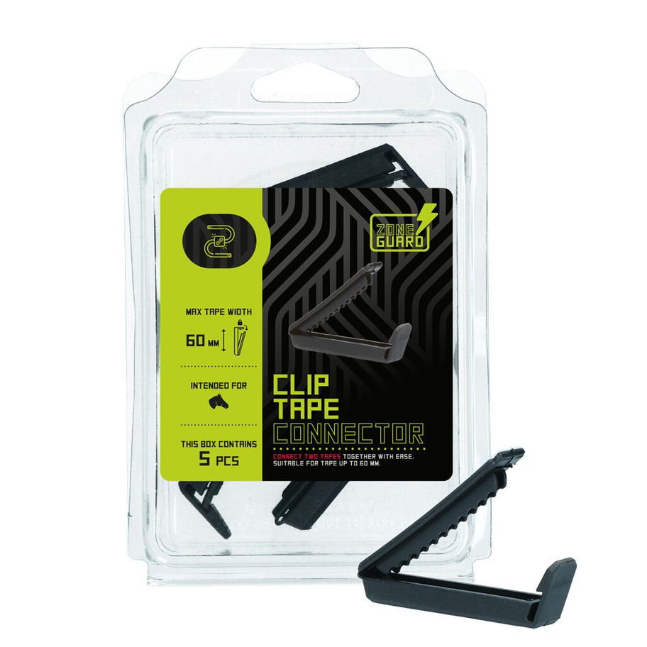Clip Tape Connector 5 pcs, Isolateur ZoneGuard Duo-Click Tape 60 mm, product packaging on white