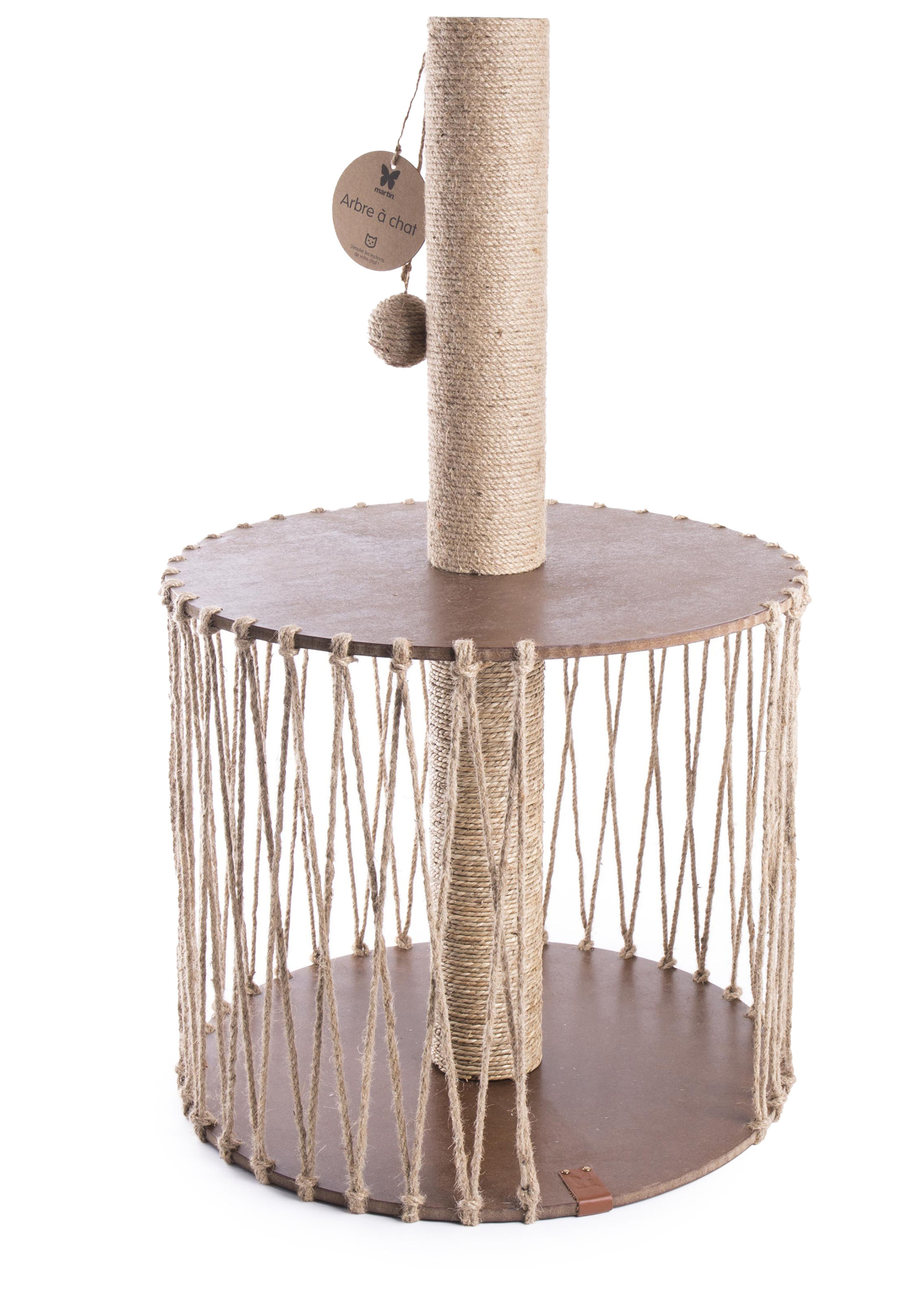 Arbre à chat avec poteau griffoir, jouets et plateforme. Flonimaux.