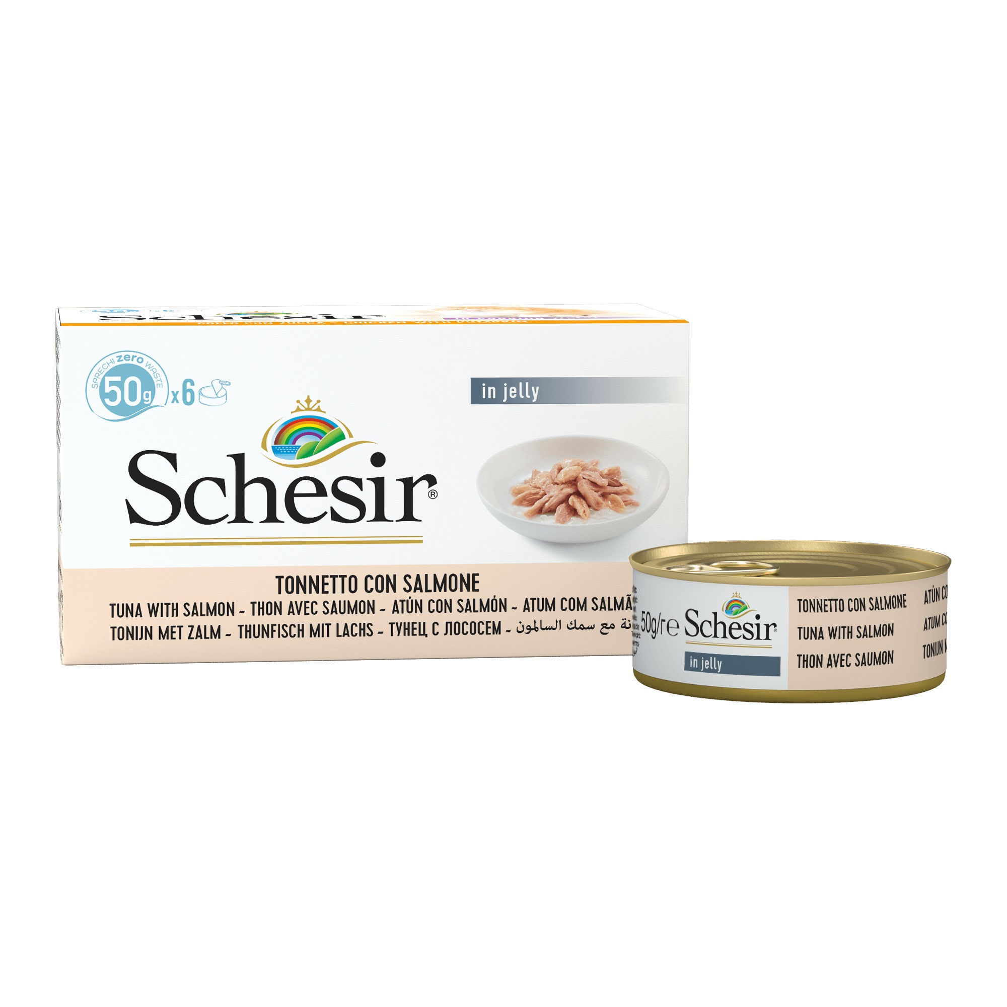 Schesir boîte de nourriture pour chats, avec du saumon, pour les chats, produit Schesir.