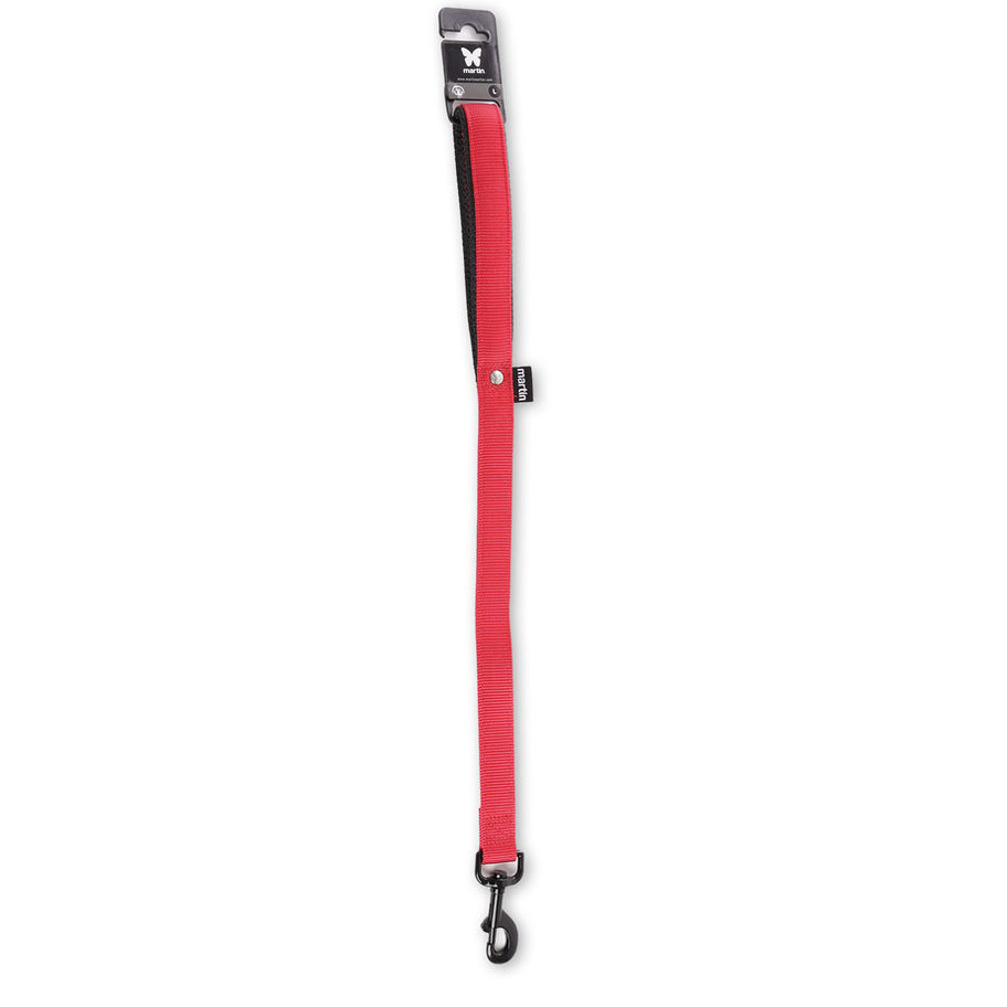 Laisse ronde en nylon pour chien rouge avec mousqueton et fermoir, Flonimaux.