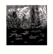 Then and Now -  Lino cut (single block - original print)
approximate image size 30cm x 30cm
