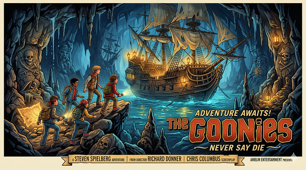 The Goonies (1985): El viaje nostálgico que nos enseñó que la verdadera aventura comienza donde termina el mapa