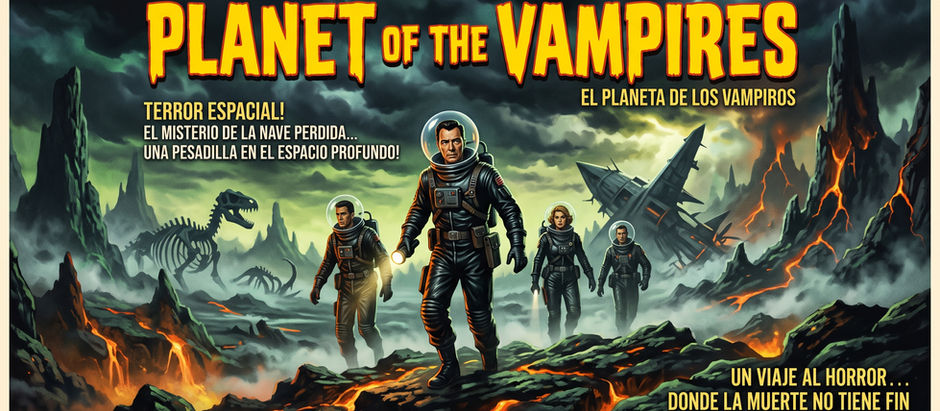 ¿La película que inspiró Alien? Descubre 'El Planeta de los Vampiros' (1965) de Mario Bava: terror espacial, estética pop y culto al cine vintage.