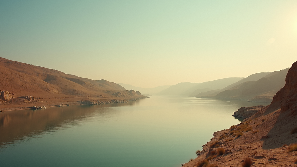 Eye-level view of the Nile River in Egypt
