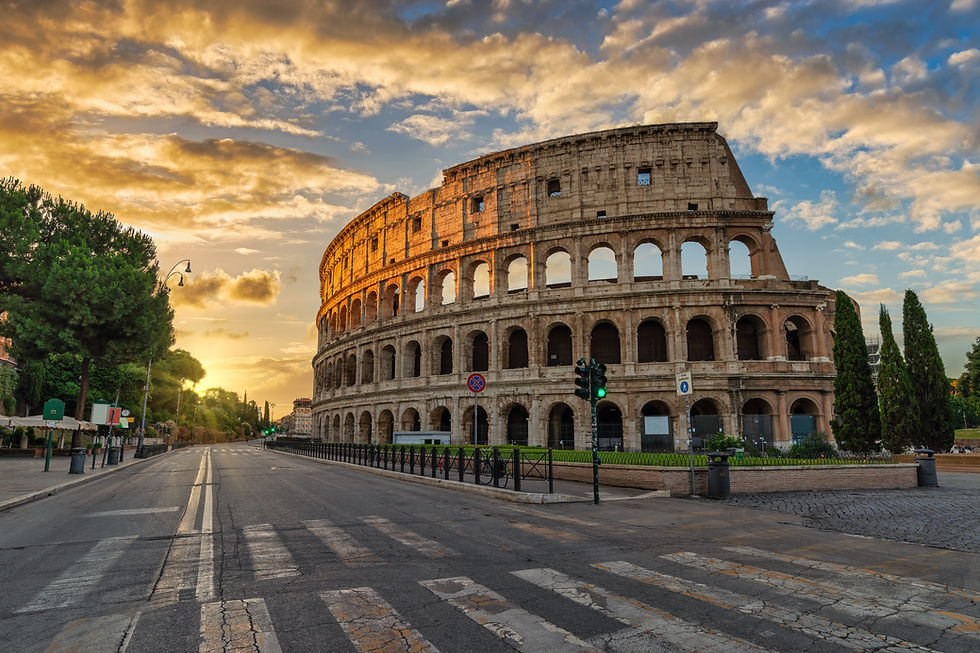 The Colosseum in Rome, a famous landmark and symbol of ancient Roman architecture.