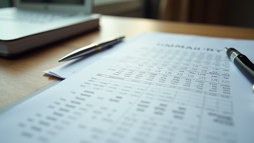 High angle view of a travel itinerary and budget notes on a desk