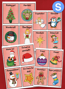 Weihnachtliche Lobkärtchen