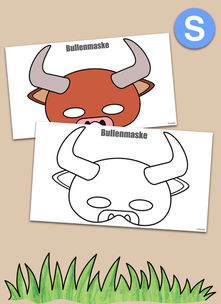 Bastelvorlage - Bullenmaske