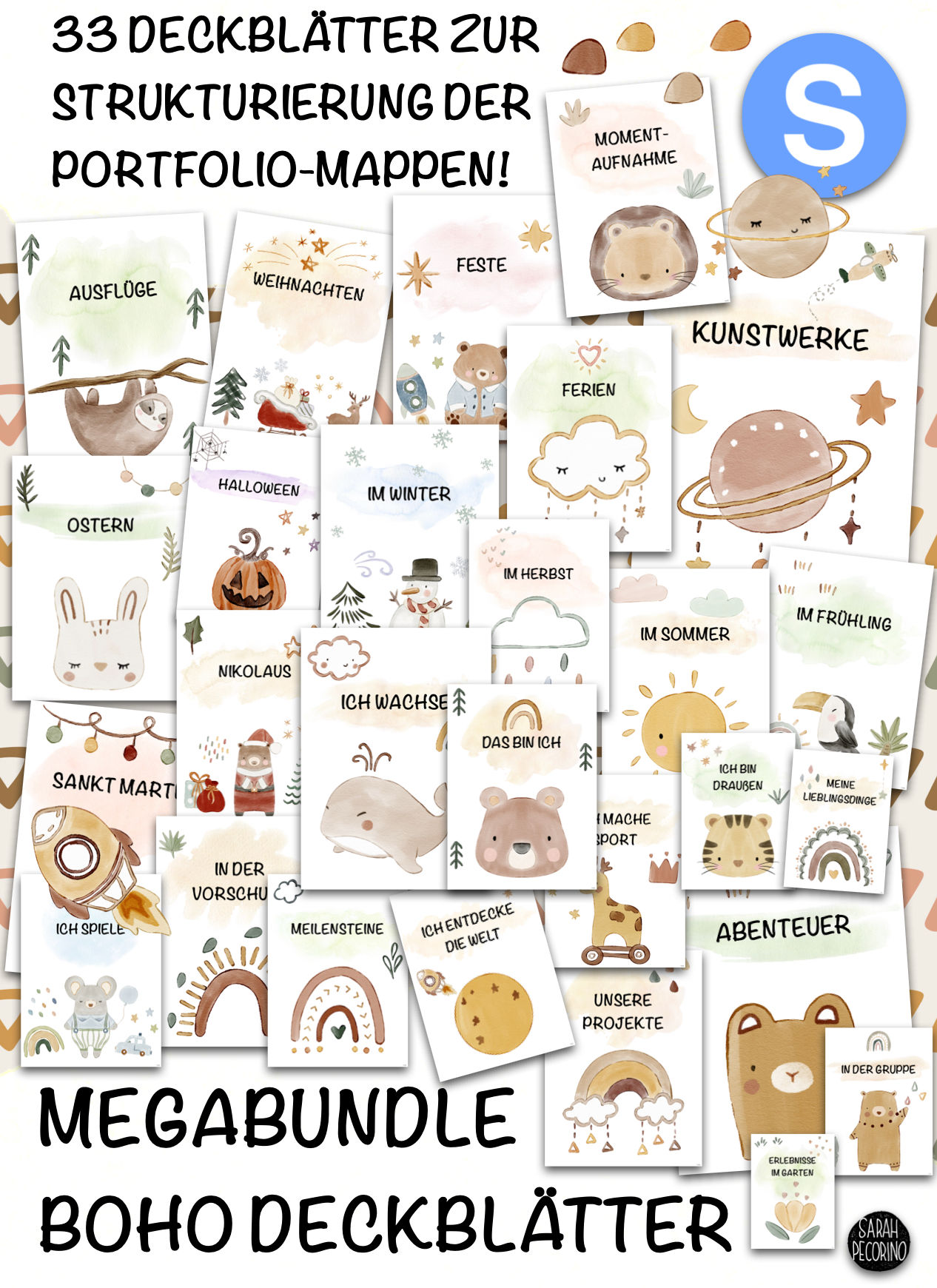 Megabundle - Boho-Deckblätter