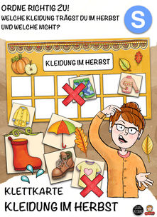 Klettkarte - Kleidung im Herbst
