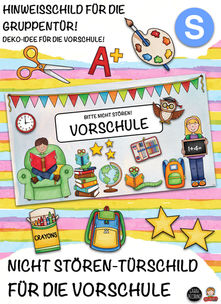 Nicht Stören-Türschild für die Vorschule