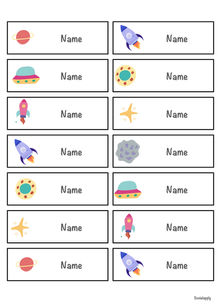 Namensschilder - Weltall Design