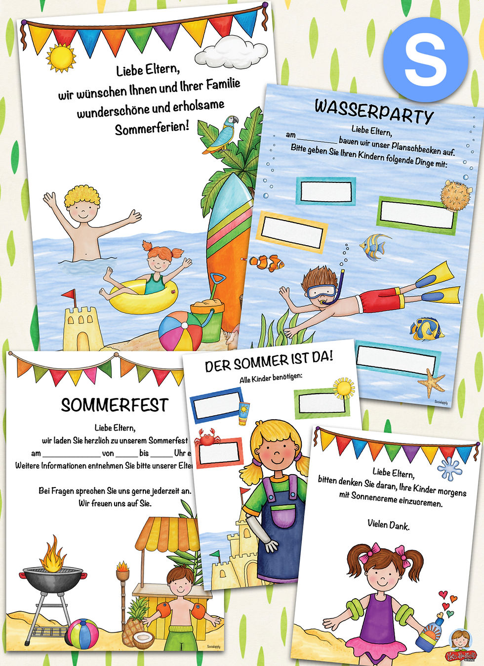 Sommerliche Elternaushänge