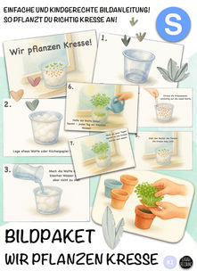 Bildpaket - Wir pflanzen Kresse!