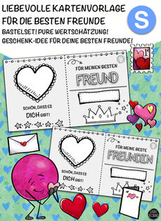 Liebevolle Kartenvorlage für die besten Freunde