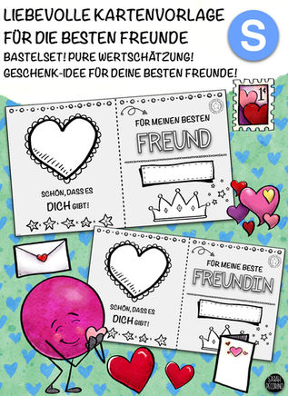 Liebevolle Kartenvorlage für die besten Freunde