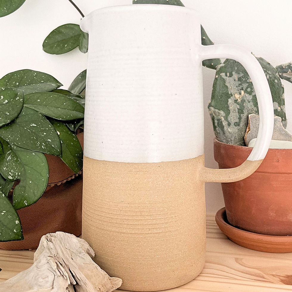Thumbnail: Ceramic water pitcher - Handthrown pottery water pitcher