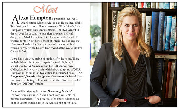 Alexa Hampton our guest speaker