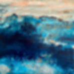 80X80 cm, Abstraction bleu de Prusse
