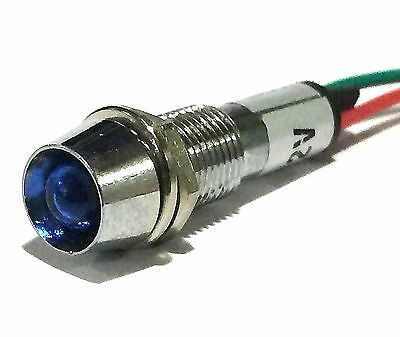 5/16 12VDC LED Metal Indicator Pilot Light w/Wires XD8-1W - USA SELLER!