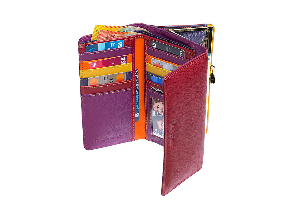 Thumbnail: St Louise Genuine Leather RFID Protected Women's Wallet With Metal Frame 1691