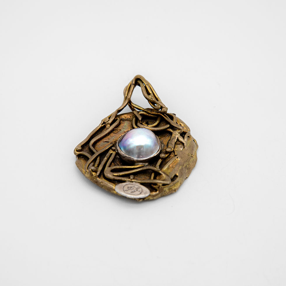 Miniatura: Dije Perla Bronce Circulo