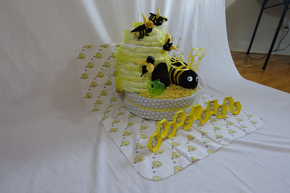 Thumbnail: Diaper Bumble Bee Themed Centerpiece