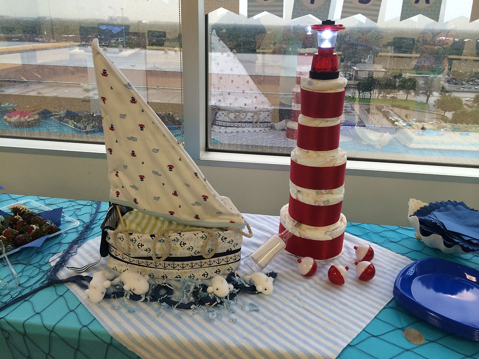 Thumbnail: Diaper Sailboat Centerpiece #1