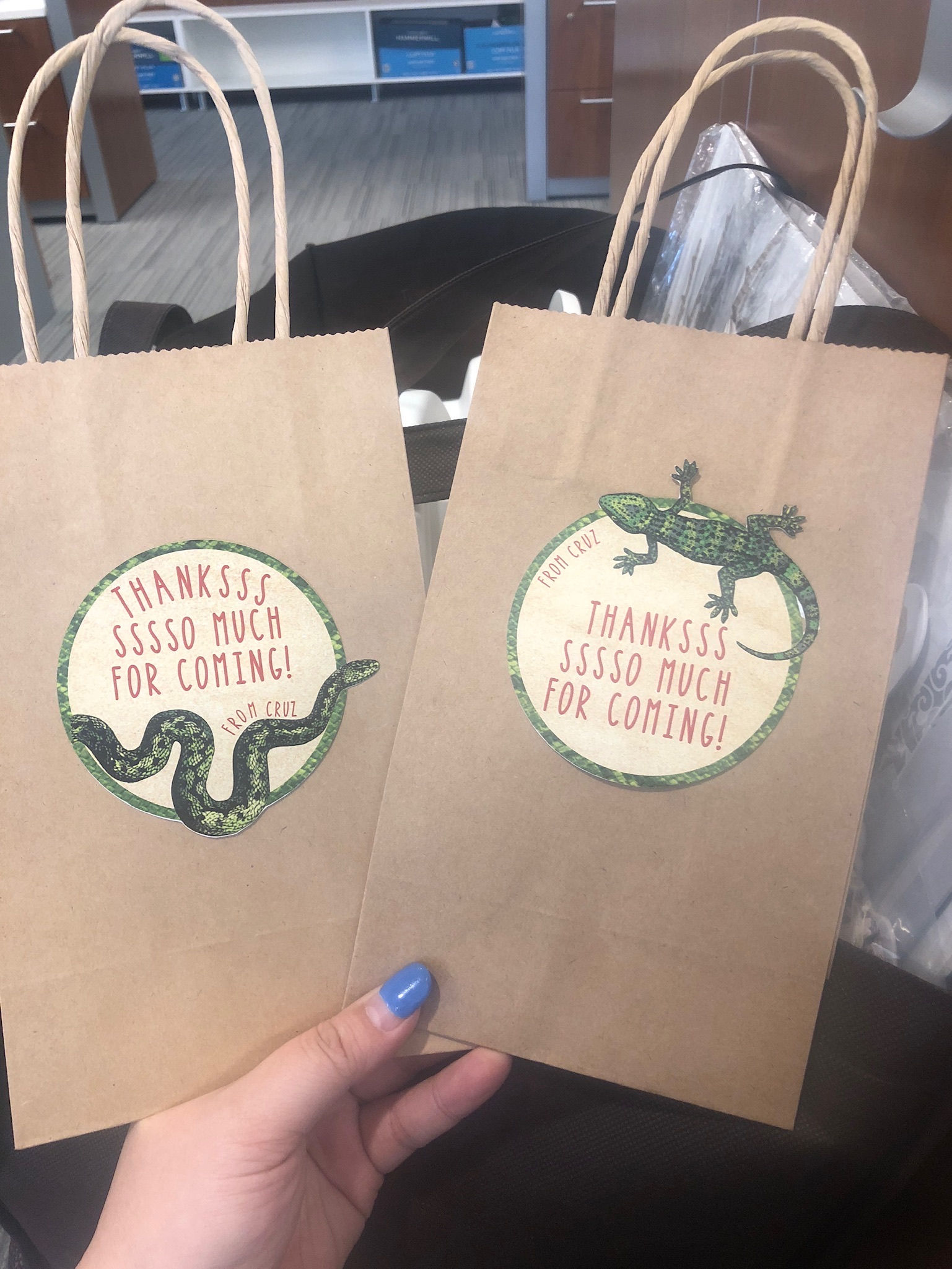 Reptile Thank You Tags