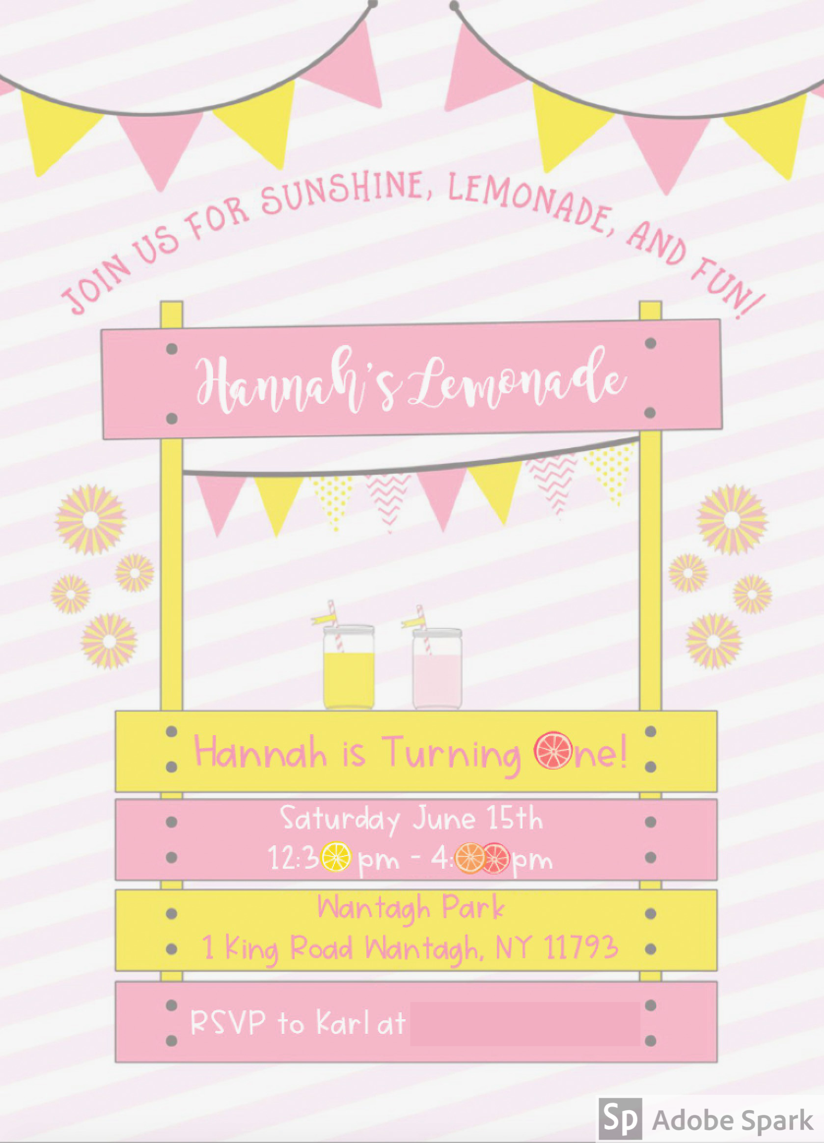 Pink Lemonade Custom Birthday Invitation