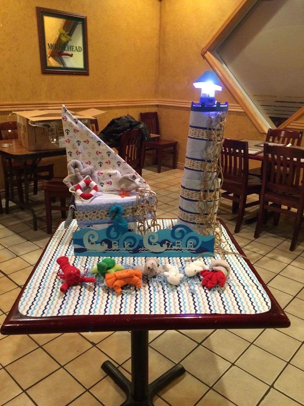 Diaper Sailboat Centerpiece #2