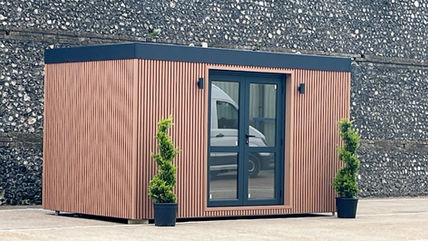 Modern wooden cabin exterior
