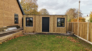 Wooden garden shed exterior