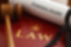 Close-up of a wooden judge’s gavel on a table