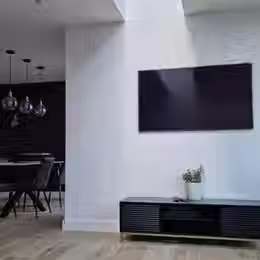 Modern kitchen with sleek appliances