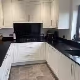 Modern white kitchen interior