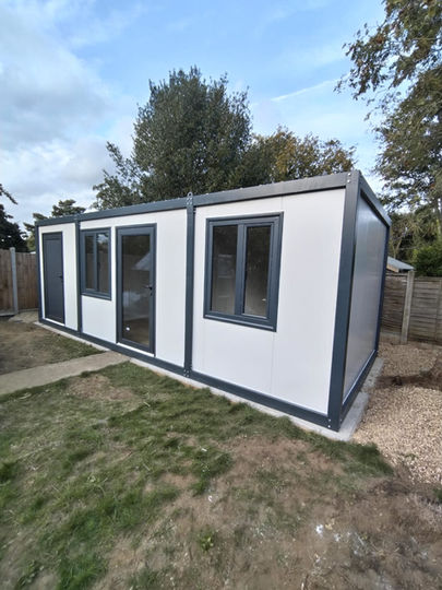 Modular building in garden
