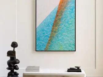 Framed fine art photography print hanging on a wall