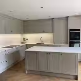 Modern gray kitchen interior
