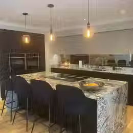 Modern kitchen with island bar