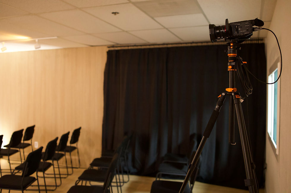 Our Panasonic X2000 ready to record a recital in our acoustically treated room.
