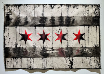 Dark Days Chicago #1
Ink on canvas.
23" x 33"
