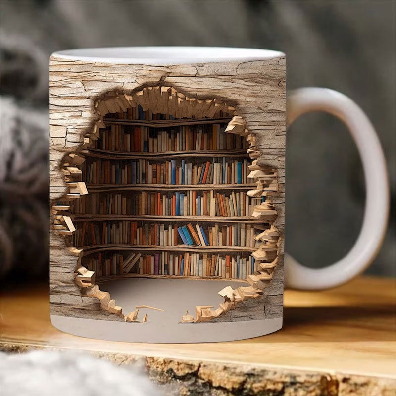 الصورة المصغرة: كوب رف كتب ثلاثي الأبعاد من السيراميك بتصميم مساحة إبداعية