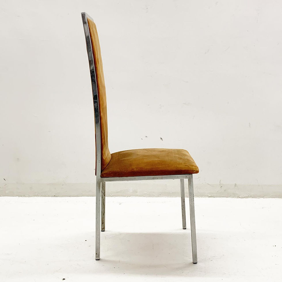 Miniatura: Willy Rizzo conjunto de 6 cadeiras cromadas, décadas de 60 e 70