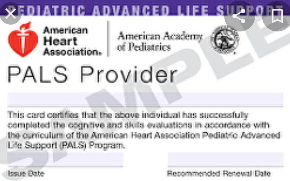 PEDIATRIC ADVANCED LIFE SUPPORT (PALS NEW)