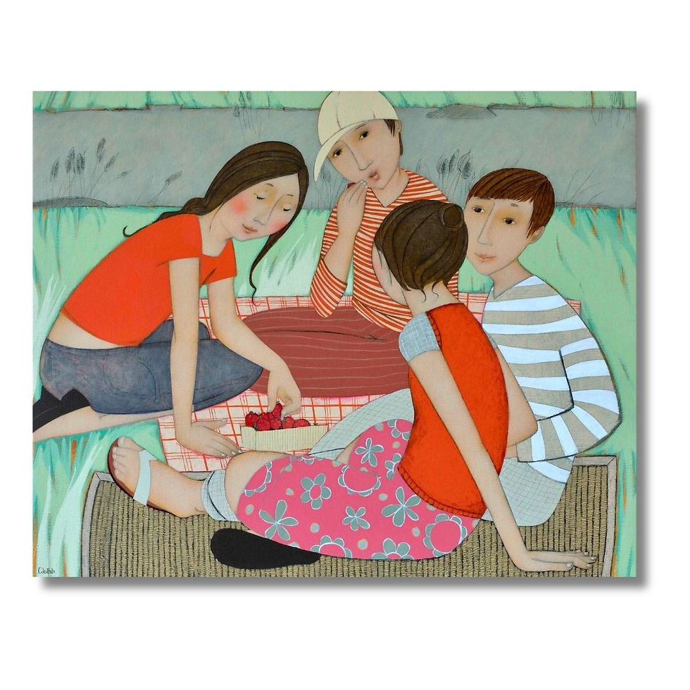 Les fraises - Peinture - Cécile Veilhan