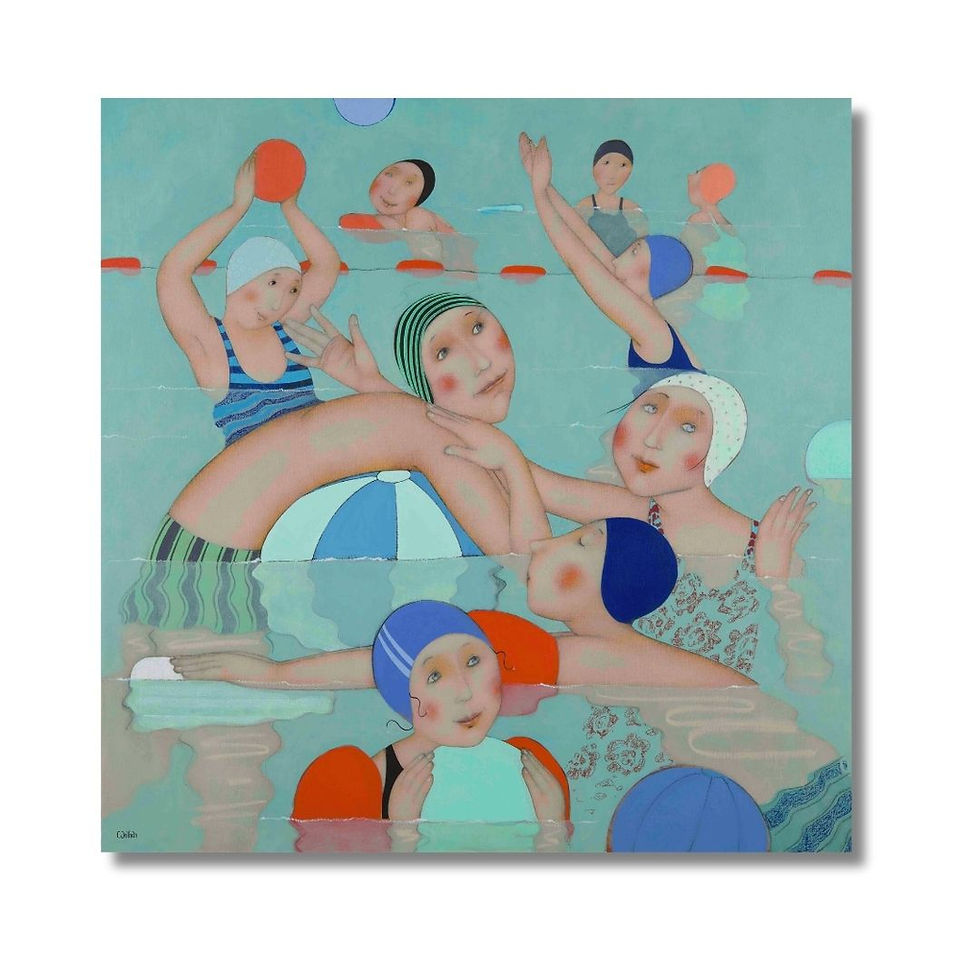 Le grand bain - Peinture - Cécile Veilhan
